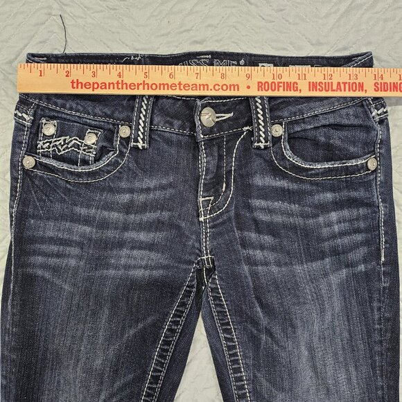 Miss Me Jeans Womens 26 Black Skinny Denim Jeans Rhinestone Studs JE104952L - Picture 6 of 12